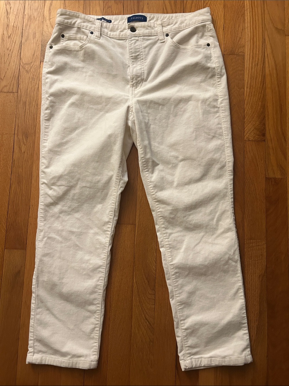 Talbots women’s off white Straight-Leg Corduroy chinos
